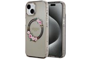 Mobil - Deksel og etui - GUESS IML Flowers Wreath MagSafe case for iPhone 15 / 14 / 13 - black - 3666339221287