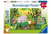 Puslespill - Ravensburger Små oppdagere 2x12 brikker Blokk - 12004257