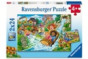 Puslespill - Ravensburger Fornøyelsespark 2x24 brikker - 12004258