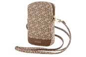 Mobil - Andre tilbehør - GUESS Zip GCube Bottom Stripe phone bag - brown - 3666339210663