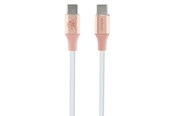 USB - GUESS Ebossed Logo USB-C / USB-C Cable 1.5m Fast Charging - Pink - 3666339171421