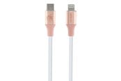 USB - GUESS Ebossed Logo USB-C / Lightning Cable 1.5m Fast Charging - Pink - 3666339171445