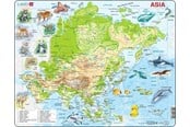 Puslespill - Larsen Puzzles Asia Topographical Map Jigsaw Puzzle – 63 pieces Maxi (36.5 x 28.5 cm) 2D Puslespill - A30