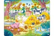 Puslespill - Larsen Puzzles Puzzle: Cute Farm Animals – 19 pieces Maxi (36.5 x 28.5 cm) 2D Puslespill - BM11
