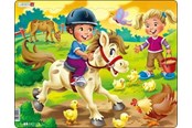 Puslespill - Larsen Puzzles Farm Jigsaw Puzzle for Children with Pony – 16 Pieces Maxi (36.5 x 28.5 cm) 2D Puslespill - BM8