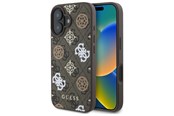 Mobil - Deksel og etui - GUESS Peony On 4G Background MagSafe case for iPhone 16 - brown - 3666339303051
