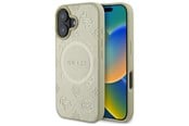 Mobil - Deksel og etui - GUESS Saffiano Peony Classic Logo MagSafe case for iPhone 16 - gold - 3666339327941