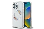 Mobil - Deksel og etui - GUESS IML Flowers Wreath MagSafe Case for iPhone 16 Pro - Clear - 3666339311445