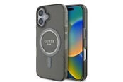 Mobil - Deksel og etui - GUESS IML Glitter Circle MagSafe case for iPhone 16 - black - 3666339307400