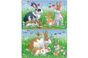 Puslespill - Larsen Puzzles Rabbit Puzzles 2 assorted designs – 8 pieces Midi (28.5 cm x 18.3 cm) 2D Puslespill - CU3