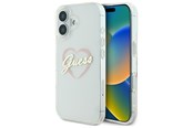 Mobil - Deksel og etui - GUESS IML Heart iPhone 16 Case - Transparent - 3666339307257