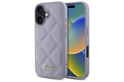 Mobil - Deksel og etui - GUESS Quilted Metal Logo case for iPhone 16 - light purple - 3666339346461