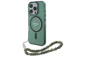 Mobil - Deksel og etui - GUESS IML Glitter With Pearl Strap MagSafe case for iPhone 16 Pro Max - green - 3666339298432
