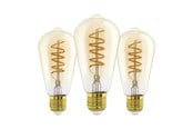LED-lyspære - EGLO LED-lyspære E27 ST64 AMBER 2200K 500LM 3STK E27 - 113142