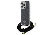 Mobil - Deksel og etui - GUESS Crossbody Cord 4G Print Case for iPhone 16 Pro Max - Black - 3666339345150