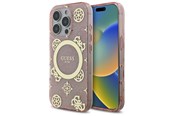 Mobil - Deksel og etui - GUESS IML Peony On 4G Background MagSafe Case for iPhone 16 Pro - Pink - 3666339300371