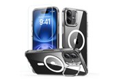 Mobil - Deksel og etui - ESR Classic Hybrid Kickstand Halolock MagSafe Case Set + Tempered Glass for iPhone 16 PLUS - Clear - 4894240243664