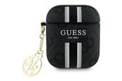 Mobil - Andre tilbehør - GUESS GUA2P4RPSK AirPods 1/2 cover black/black 4G Printed Stripes Charm - 3666339311063