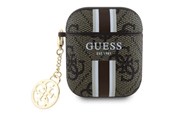 Mobil - Andre tilbehør - GUESS GUA2P4RPSW AirPods 1/2 cover brown/brown 4G Printed Stripes Charm - 3666339311100