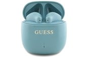 Hodetelefoner - GUESS Bluetooth headphones GUTWSJ14ESGQ TWS + docking station turquoise/turquoise Printed Classic Logo - 3666339345228