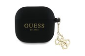 Mobil - Andre tilbehør - GUESS 4G Charm Case for AirPods 4 - Black - 3666339397388
