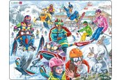 Puslespill - Larsen Puzzles Snowmobile and Snowboards Jigsaw Puzzle – 57 pieces Maxi (36.5 x 28.5 cm) 2D Puslespill - PG7