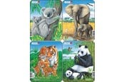 Puslespill - Larsen Puzzles Puzzles: Koala Elephant Tiger Panda (4 assorted designs) – 8 pieces Mini (18.3 x 14.3 cm) 2D Puslespill - V4