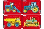 Puslespill - Larsen Puzzles Tractors Dump Truck and Bulldozer Puzzle (Assorted 4 Designs) – 10 Pieces Mini (18.3 x 14.3 cm) 2D Puslespill - Z1
