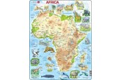 Puslespill - Larsen Puzzles Africa Topographic Map Jigsaw Puzzle – 63 pieces Maxi (36.5 x 28.5 cm) 2D Puslespill - A22