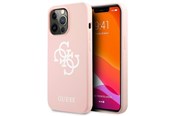 Mobil - Deksel og etui - GUESS Silicone 4G Logo Case for iPhone 13 Pro Max 6.7" - Pink - 3666339024345