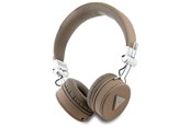 Hodetelefoner - GUESS Bluetooth ENC GUBH70PGTSPSW Brown Grained Classic Round Shape Headphones - 3666339328931