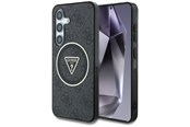 Mobil - Deksel og etui - GUESS 4G Glitter Triangle Buttons MagSafe case for Samsung Galaxy S25 black - 3666339449568