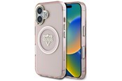 Mobil - Deksel og etui - GUESS IML Metal Mountain Logo MagSafe iPhone 16 Case - Pink - 3666339434113