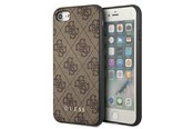 Mobil - Deksel og etui - GUESS 4G Metal Gold Logo Case for iPhone SE 2022 / 2020 / 7 / 8 - Brown - 3700740493953