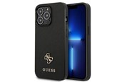 Mobil - Deksel og etui - GUESS Saffiano 4G Small Metal Logo case for iPhone 13 Pro / 13 6.1" - black - 3666339047948
