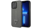 Mobil - Deksel og etui - GUESS Saffiano Triangle Logo case for iPhone 13 Pro / 13 6.1" - silver - 3666339040376