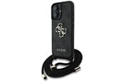 Mobil - Deksel og etui - GUESS 4G Big Logo Cord Stap Crossbody Case for iPhone 16 Black - 3666339434267
