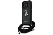 Mobil - Deksel og etui - GUESS 4G Big Logo Cord Stap Crossbody Case for iPhone 16 Pro Max black - 3666339434298