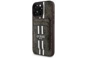 Mobil - Deksel og etui - GUESS 4G Stripes case with Magsafe wallet for iPhone 16 Pro Max brown - 3666339342593