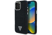 Mobil - Deksel og etui - GUESS Denim Triangle Logo MagSafe iPhone 16 Pro Max Case - Black - 3666339428150