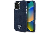 Mobil - Deksel og etui - GUESS Denim Triangle Logo MagSafe iPhone 16 Pro Max Case - Blue - 3666339428303