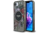 Mobil - Deksel og etui - GUESS IML Flowers MagSafe iPhone 16e Case - Black - 3666339454814