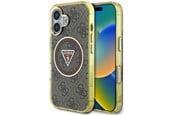 Mobil - Deksel og etui - GUESS IML Metal Glitter 4G Circle Triangle MagSafe Case for iPhone 16 - Brown - 3666339430214