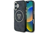 Mobil - Deksel og etui - GUESS IML Metal Glitter 4G Circle Triangle MagSafe Case for iPhone 16 - Black - 3666339430061