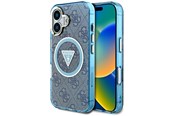 Mobil - Deksel og etui - GUESS IML Metal Glitter 4G Circle Triangle MagSafe Case for iPhone 16 - Blue - 3666339430368