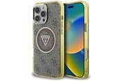 Mobil - Deksel og etui - GUESS IML Metal Glitter 4G Circle Triangle MagSafe Case for iPhone 16 Pro Max - Brown - 3666339430245