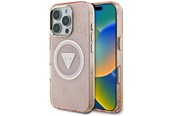 Mobil - Deksel og etui - GUESS IML Metal Glitter 4G Circle Triangle MagSafe Case for iPhone 16 Pro Max - Pink - 3666339430542