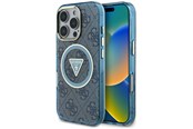Mobil - Deksel og etui - GUESS IML Metal Glitter 4G Circle Triangle MagSafe Case for iPhone 16 Pro - Blue - 3666339430382