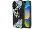 Mobil - Deksel og etui - GUESS Grained Roses Big 4G logo case for iPhone 16 - black - 3666339426927
