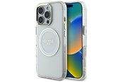 Mobil - Deksel og etui - GUESS IML Metal Colored Circle Classic Logo MagSafe case for iPhone 16 Pro - white - 3666339428891